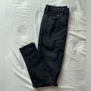 American Eagle women’s ripped black jeggings size 8 long